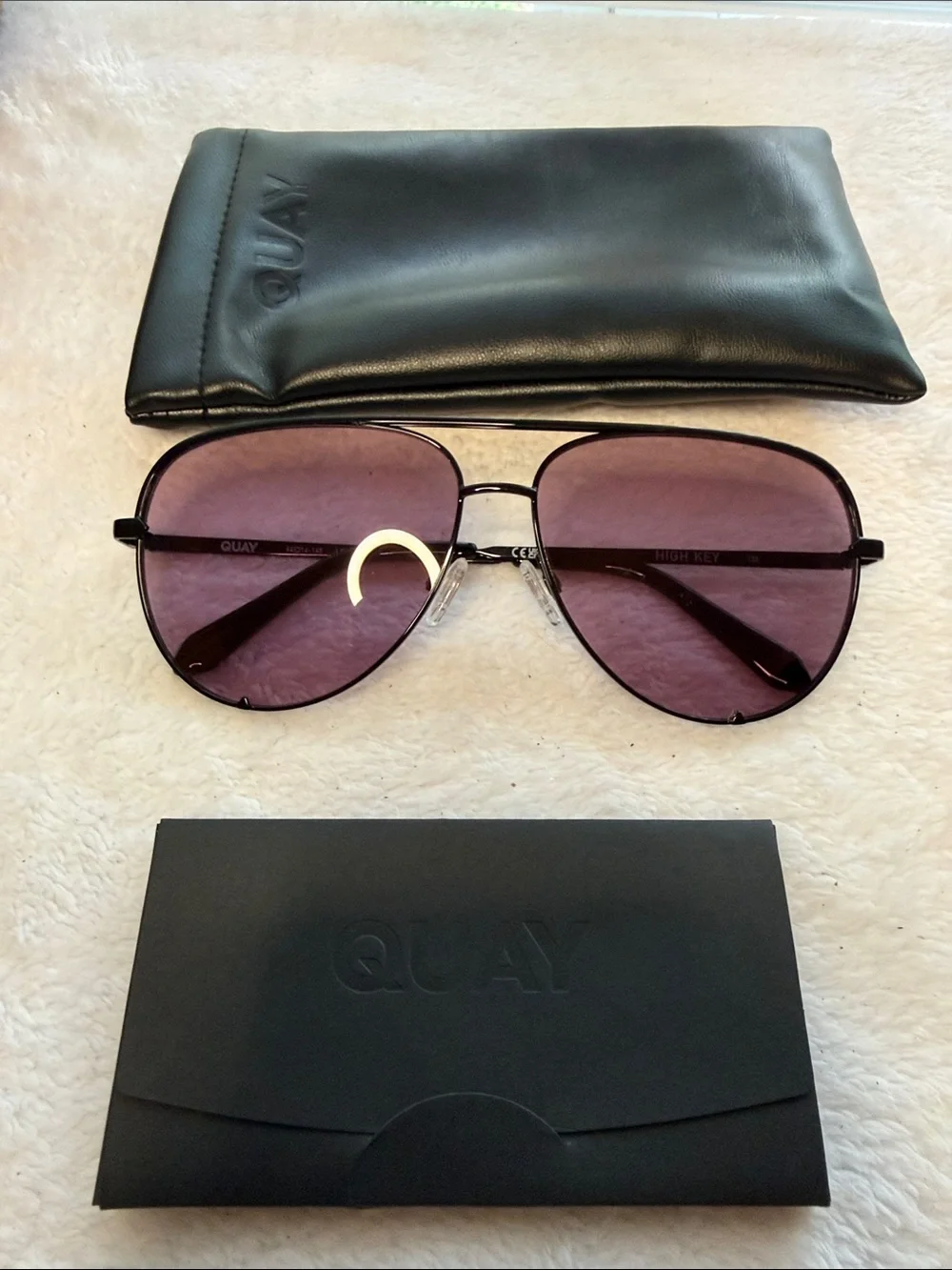 Quay High Key Black Aviator Sunglasses
